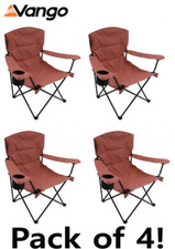 Vango Malibu Folding Camping Chair Pack of 4 - Brick Dust - Only £80!