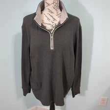 The Normal Brand 1/4 Zip Pullover Men's large Gray Long Sleeve Casual Stretch