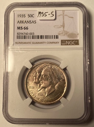 1935-S Arkansas Commemorative Half Dollar NGC MS66