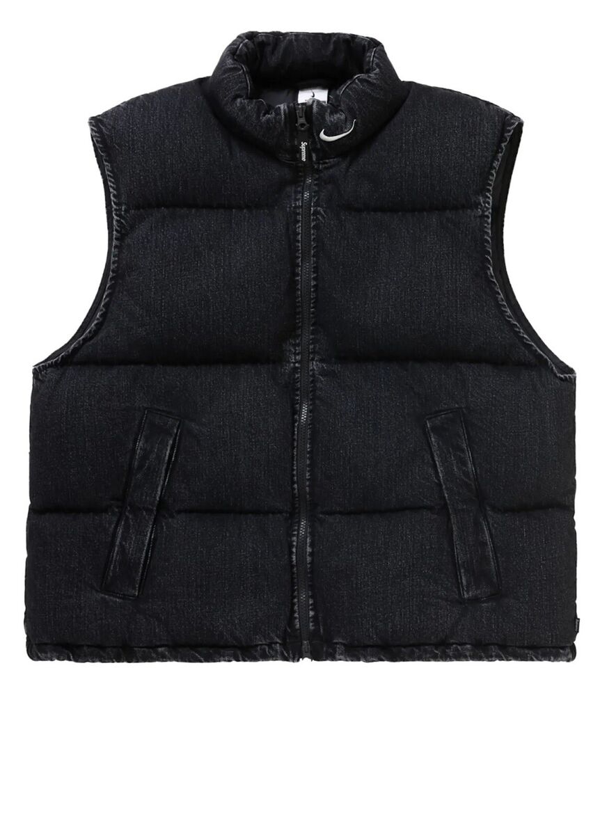 SUPREME®/NIKE® DENIM PUFFER VEST BLACK SIZE M 100% AUTHENTIC SUPREME®/NIKE® DENIM PUFFER VEST BLACK SIZE M 100% AUTHENTIC