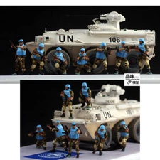 Homemade 1/72 UN Peacekeeping Force 7-persons Finished Model Toys Ornaments