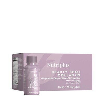 FARMASI NUTRIPLUS BEAUTY SHOT COLLAGEN NATURAL CRANBERRY FLAVORED 15 BOTTLES