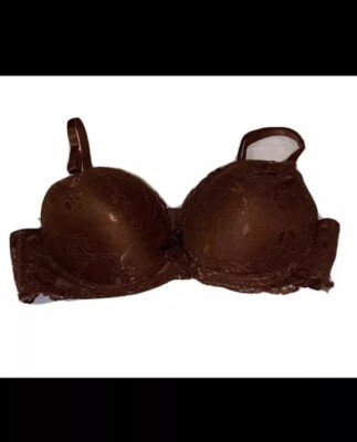 Women s Padded Underwired Brown Bra 36C Removable Straps