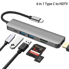 6-in-1 USB C Multiport Adapter - 4K HDMI, 2x USB 3.0, 100W PD, Micro SD Card