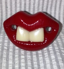 Vintage Silicone Billy Bobs Lips/Teeth Pacifier  Red/White- Adorable 