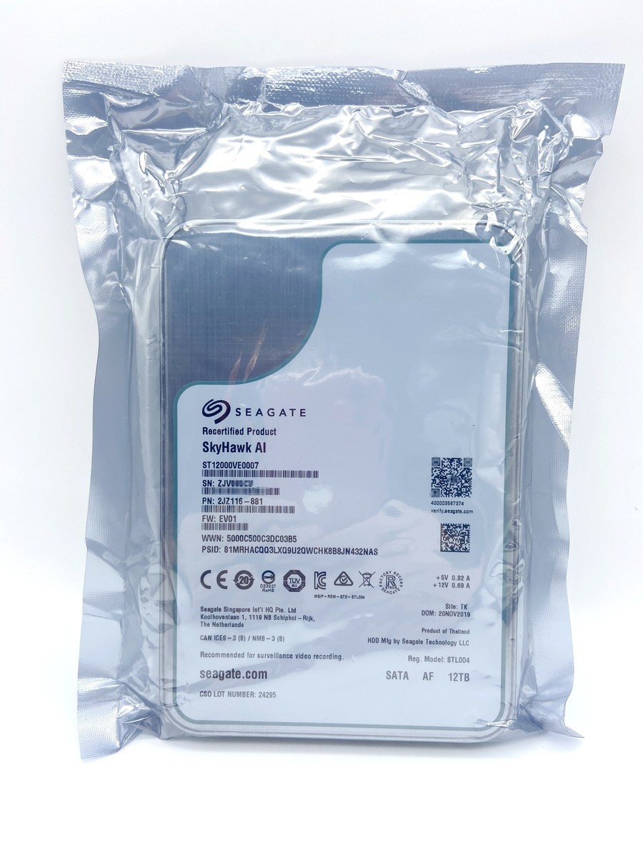 ST12000VE0007 Seagate 12TB SkyHawk Al 7.2K SATA 3.5