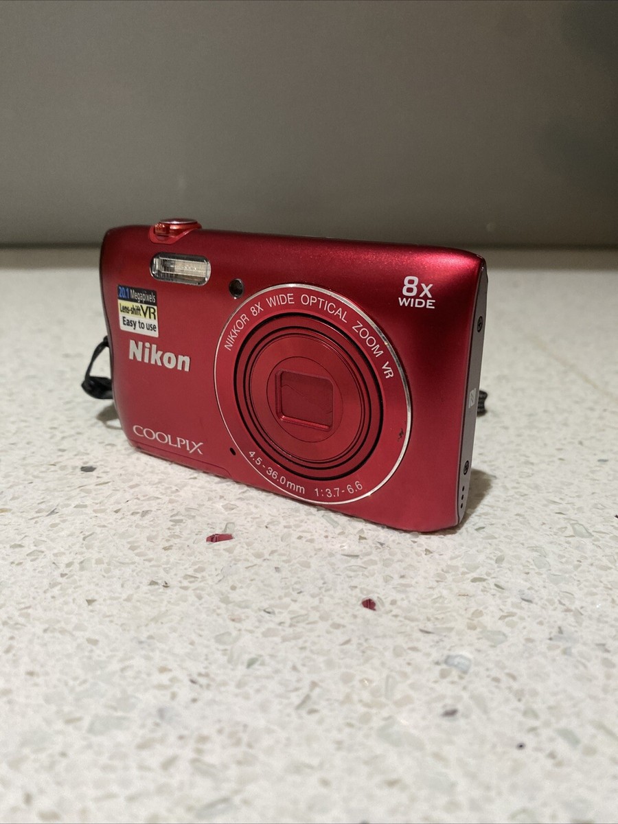 Nikon Coolpix A300 Compact Digital Camera, 20 Mega Pixel, Red | eBay