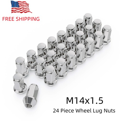 24PC Chrome 14x1.5 Wheel Lug Nuts Cone Seat for Ford Expedition F150