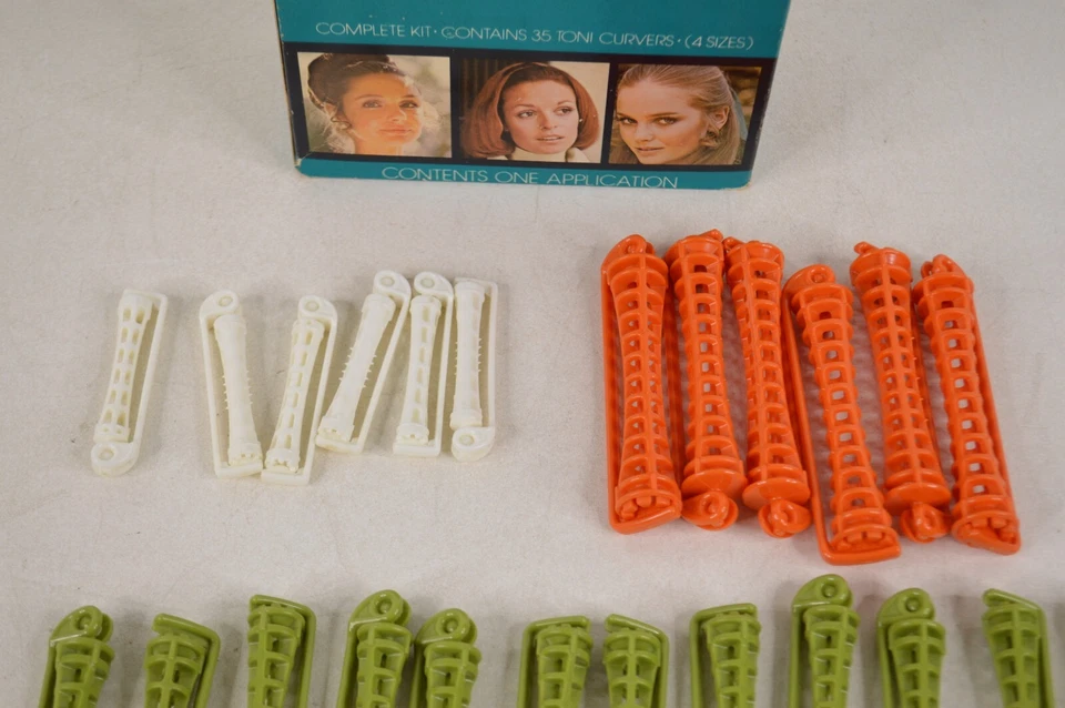 Set of 35 Toni Body Perm Curvers Curlers 1970s 1980s Complete Kit 4 Sizes PROP - Image 3 of 4