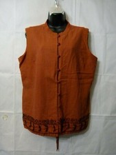 Jordan Blue Label Women’s Linen Blend Vest Brick Beads Size L Large