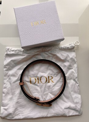 Dior サドルベルト【ピンクベージュ】 Authentic DIOR Saddle Metal di Terre CD buckle belt Leather Pink