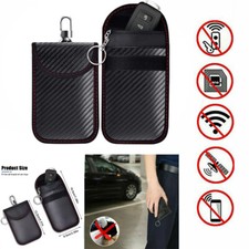 2x Auto Schlüssel Keyless Go Schutz RFID Funk Blocker Tasche Etui Hülle Carbon