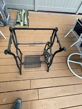 Antique Wheeler & Wilson Treadle Sewing Machine Cast Iron Base Stand Table