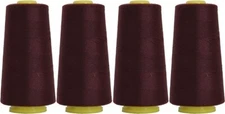 4 BIG CONES MAHOGANY SERGER SEWING THREAD 2750 YD TEX 27 40S/2-THREADART