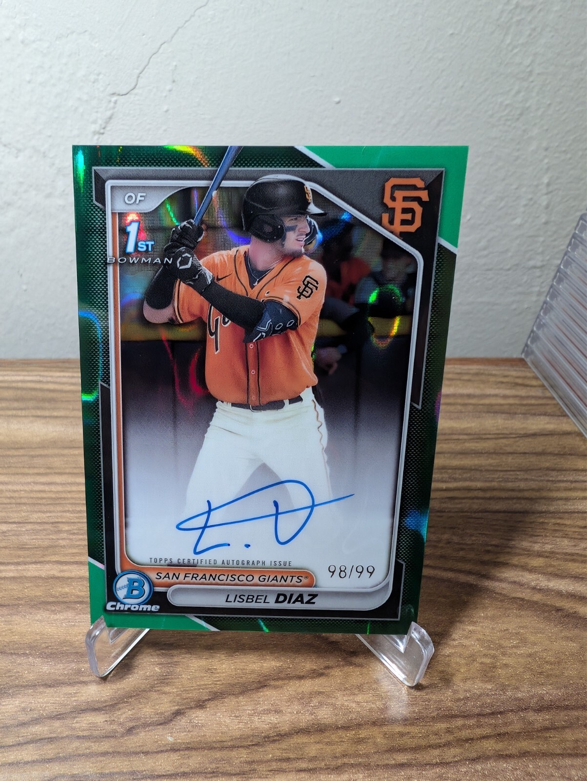 2024 Bowman Chrome Lisbel Diaz Green Lava Autograph Auto /99 1st Giants
