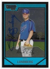 SPIKE LUNDBERG Autographed Signed 2007 Bowman CHROME card #BC81 LA Dodgers COA