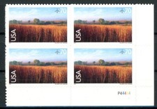 Nine-Mile Prairie, Nebraska Airmail Plate Block 4 MNH Scott's C136 LR PL P44444