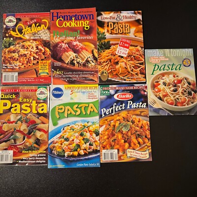 Lot of 7 Pasta Italian Mini Magazine Recipe Cookbooks 90s to 2000s 