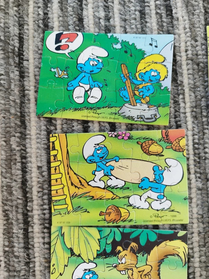 7 Stück Alte Schlumpfen Puzzle Mini - Bild 2 von 4