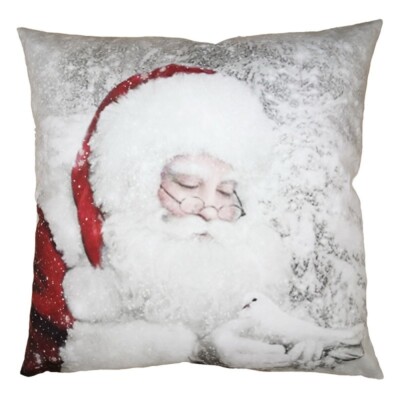 Clayre & Eef: superweiche Kissenhülle ''Santa'', 45 x 45 cm, Weihnachten
