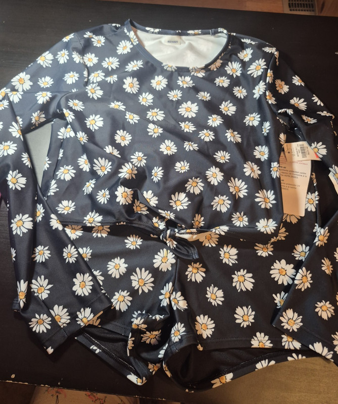 New, With Tags, Swim Short, Long Sleeve Top Set