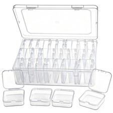 Bead Organizer Box 31Pcs Clear Bead Organizers and Storage Mini Rectangle