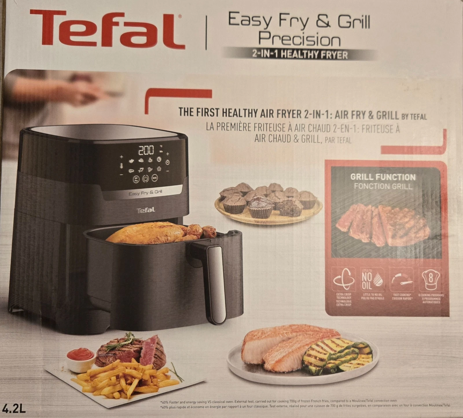 Tefal Easy Fry Precision 2-in-1 Digital Air Fryer and Grill 4.2 Litre
Opens in a new window or tab