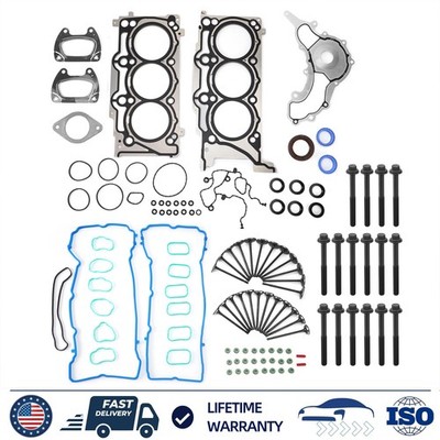 For 2011-16 Chrysler Dodge 3.6L Head Gasket & Intake Exhaust Valves & Bolts Set