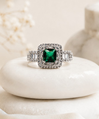 Emerald Royale Halo Ring