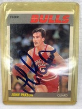 John Paxson 1987 Fleer Rookie Card Signed