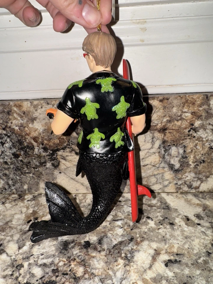 RETIRED December Diamonds 2008 “Woody” Surfer Merman Mermaid Christmas Ornament - Image 3 of 4