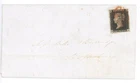 Lovely 1840 1d black plate 4 on cover from London to Shaftesbury