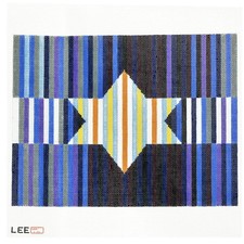 Lee Needlearts hand painted needlepoint canvas tallis bag Stripes of Blues 13ct