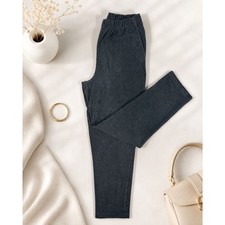 Lands' End Women's M 10-12 Gray Pull-On Straight Leg Stretch Knit Pants