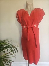 Seraphine Maternity Smart Coral Tie Tea Dress Size 10