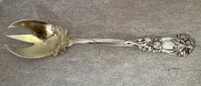 DURGIN IRIS STERLING 5 3/4” GOLD WASHED ICE CREAM FORK MINT ORIGINAL CONDITION!