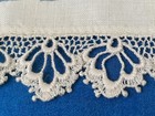 Vintage Hand-Embroidered Cotton Guest Towel, Blue Embroidery on White Background — photo 5