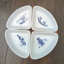 Vintage Ringtons Blue & White Willow Pattern Quarter Dishes Set of 4 Boxed VGC