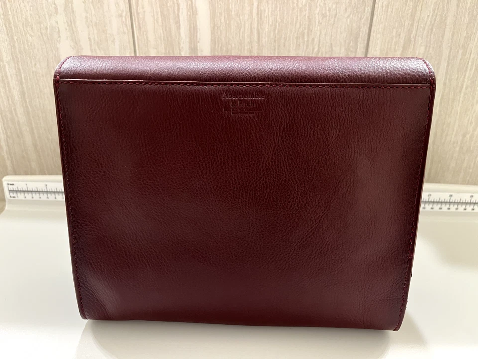 Bolso de mano Abercrombie & Fitch de cuero genuino borgoña nuevo con etiquetas Foto 3 de 4
