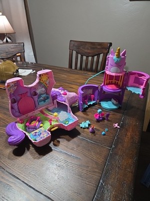 Lot Of 2 Polly Pocket Unicorn And Polly Pocket Spin & Surprise 1 Doll And Acc.