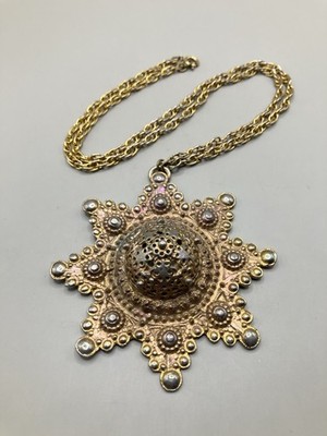 Vintage Signed Adele Simpson Huge Byzantine Star Statement Couture Necklace