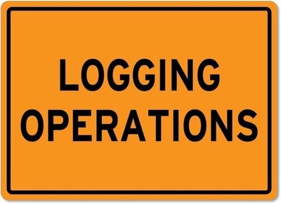 Logging Operations Traffic Parking Warning Metal Wall Sign Logging Zone 8x12 Inc