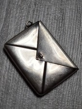 Antique Sterling Silver Stamp Case Pendant Envelope Design c1900