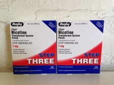 New Rugby Nicotine Patch Step 3, Clear Transdermal Patch 7mg, 14 Patches