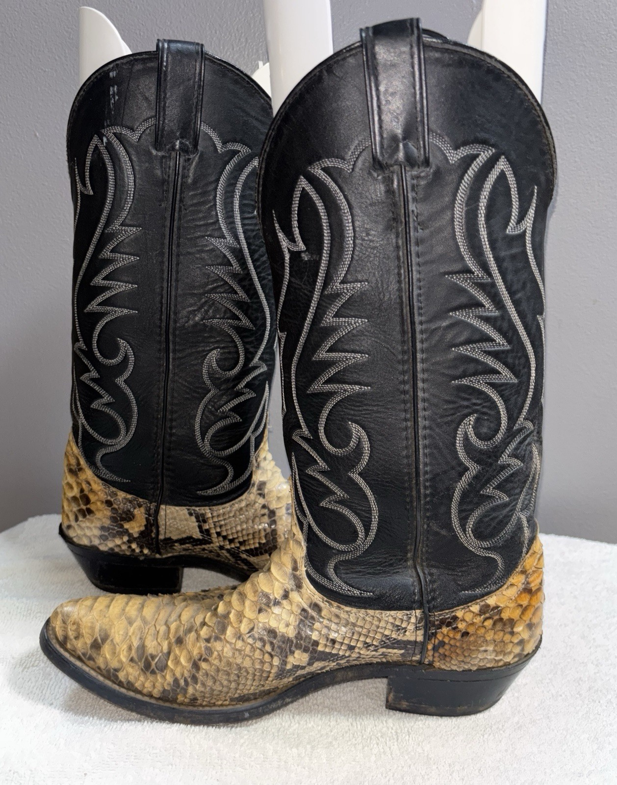 Laredo Python Snakeskin Western Cowboy Boots Men’… - image 6