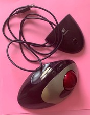 Logitech TrackMan T-RB22 Cordless Trackball Mouse Receiver Works No Right Click