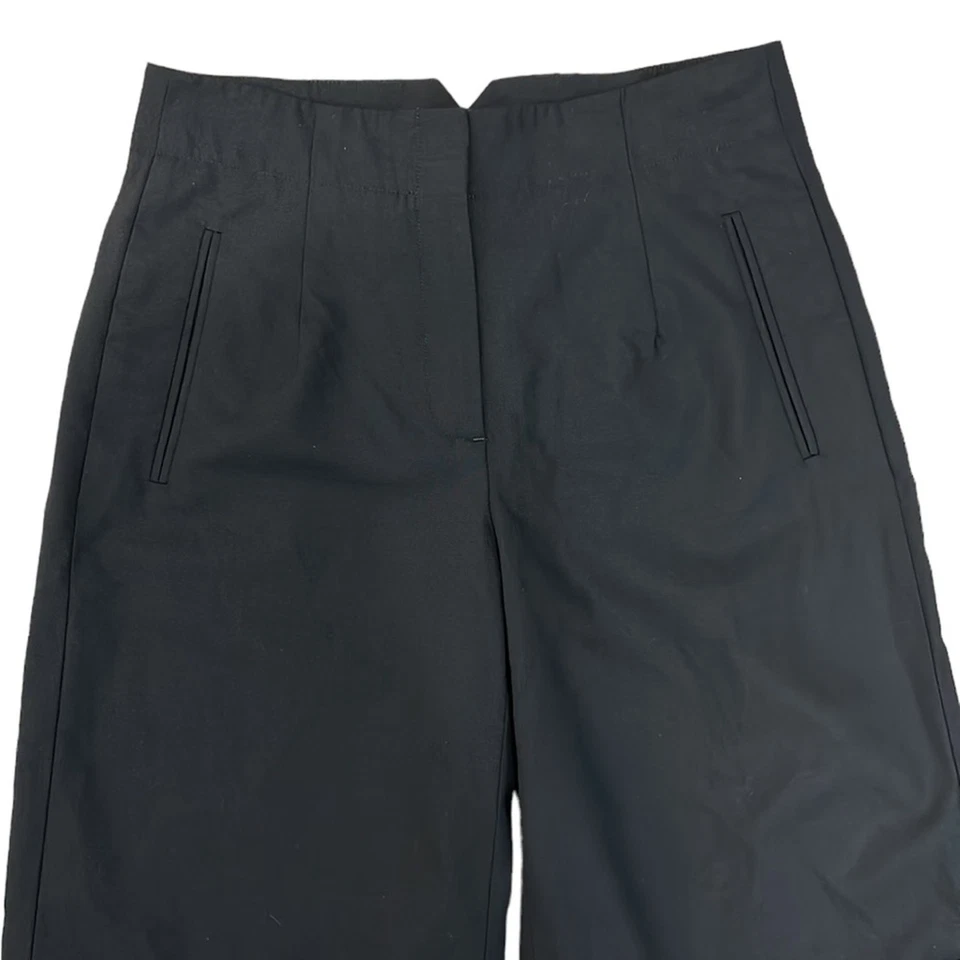 Pantalones cortos de vestir Theory negros con puños cintura alta para mujer talla 4 Foto 2 de 4