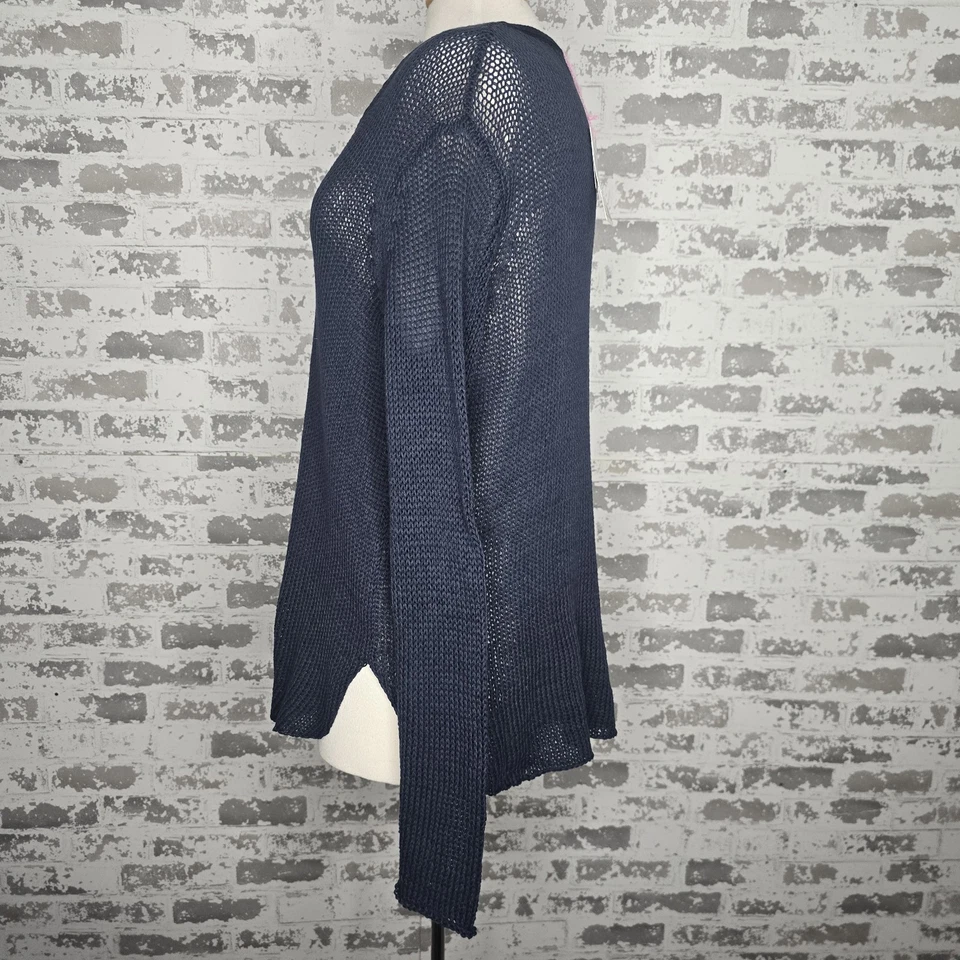 NUEVO Suéter de Madera para Mujer M/L Boat Babe V Algodón Índigo Más Oscuro Playa Cielo Foto 4 de 4