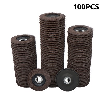 100 Pcs 4-1/2''×7/8'' 40 Grit Premium Zirconia Flap Disc Sanding Grinding Grey