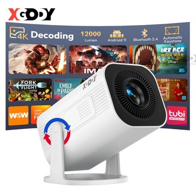 XGODY Gimbal 3 Pro 4K Beamer Projektor Android WiFi Mini Bluetooth Heimkino HDMI